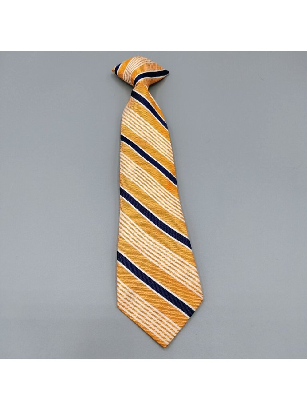 Unbranded Boys Orange, White, and Blue Striped Regimental Clip-on Tie (Ages 2-5)